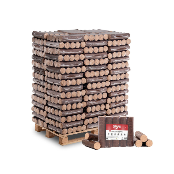 SPARK Holzbriketts Rund, 960 kg Palette